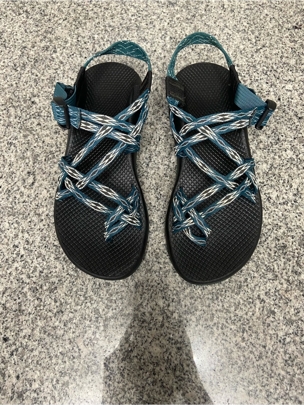 CHACO Women's ZX2 Classic Sandals Angular Teal Double Strap Toe Loop Size 10